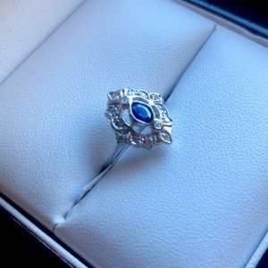 14k sapphire diamond ring